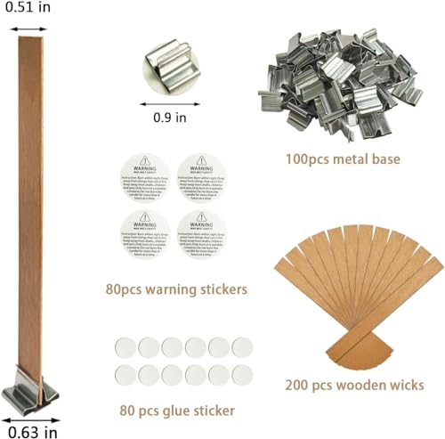 460 PCS Wooden Candle Wicks for Candle Making KIT, 200pcs Natural Candle Wood Wicks with Stand Candle Cores for DIY Candle Making Craft… Harnico