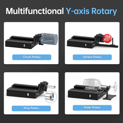 Swiitol Chuck Rotary for Laser Engraver 4-in-1 Laser Engraving Rotary Attachment for Most Laser Engraver-Roller Rotary, Chuck Rotary, Sphere Rotary, - WoodArtSupply