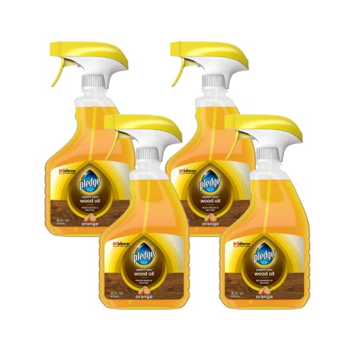 Pledge Revitalizing Oil With Natural Orange Oil 16 Fl Oz (Pack of 4) - WoodArtSupply