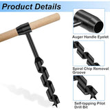 4 Pcs Hand Auger Wood Drill,Bushcraft Gear Hand Auger Drill Survival Tools Scotch Eye Wood Auger Hand Drill Bushcraft Auger Tool for Akorbom