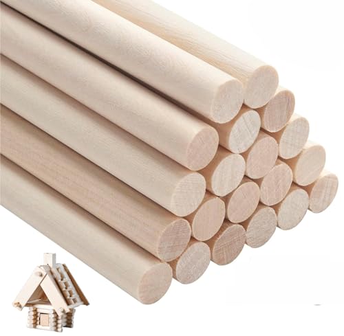 NANXJIUR Dowel Dowels Round Wooden Sticks, Dods Wood Dowels for Craft Macrame Dowel, Unfinished Hardwood Sticks for Arts and DIY, Crafting, Tiered