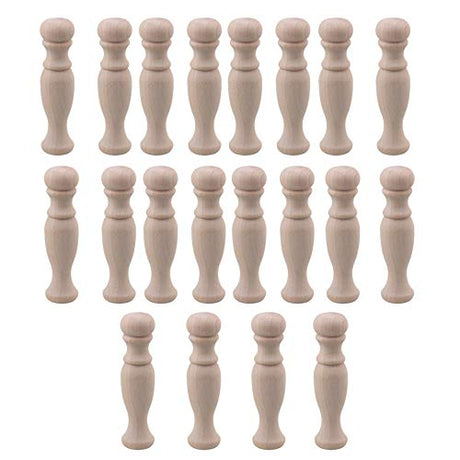 Mxfans Decorative Wood Spindles Unfinished Wood Craft Spindles 72x18mm Pack of 20 Mxfans