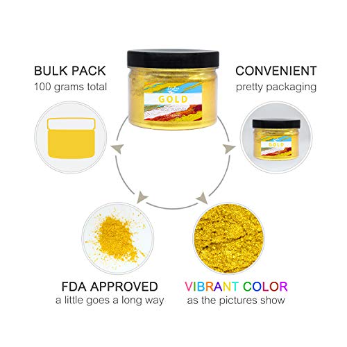 Mica Powder Pure - 3.5oz Metallic Pearl Epoxy Resin Color Pigment - Cosmetic Grade Slime Coloring Pigment - Natural Soap Dye for Soap Making Supplies Limino