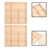 COHEALI 2pcs Boxes Storage Box Wood Drawer Divider Cube Storage Bins Jewelry Display Case Jewelry Organizer Clear Unfinished Jewelry Display Plate COHEALI