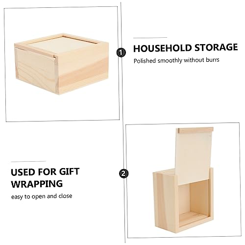 NOLITOY 6 Pcs small wooden box wood decor Unfinished Wooden Treasure Chest unfinished wood organizer plain Jewelry Collection Case Creative Jewelry NOLITOY