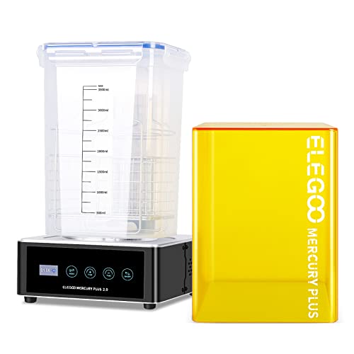 ELEGOO Mercury Plus 2.0 Wash and Cure Station, Upgraded 2 in 1 Design Washing UV Resin Curing Machine with Washing Container and Busket for ELEGOO