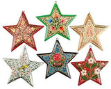 DERAYEE 100 Pcs Unfinished Wooden Stars Ornaments, Assorted Size Cutout Blank Wood Pieces Star for Christmas Wedding Party DIY Crafts DERAYEE