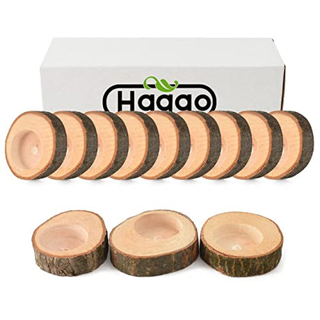 Hagao Tea Light Candle Holders, Personalized Wooden Votive Tealight Holder for Wedding Party Birthday Holiday Set of 12 (0.75") Hagao