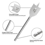 BeHappy 13 Piece Spade Drill Bit Set, Wood Drill Bit Set, Paddle Flat Bit Sets for Woodworking, Carbon Steel Paddle Flat Bit with Quick Change Shank, BeHappy