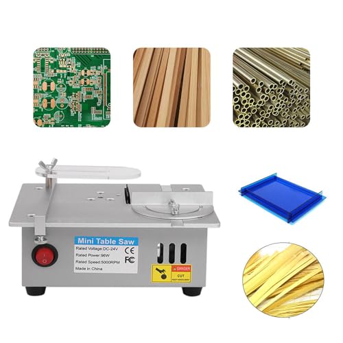 Bachin Mini Hobby Table Saw Handmade Woodworking Bench Saw 1/2" Adjustable Cut Depth, Seven Speed Adjustable Power Supply, Small Hobby Table Saw for BACHIN