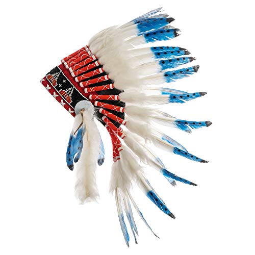 Novum Crafts Feather Headdress | Native American Indian Inspired | Blue Tips Novum Crafts