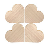 4 Pack 6 Inch Thick Wood Heart Wooden Heart Block Unfinished MDF Wood Heart Signs Tabletop Heart for Crafts Mother's Day Memorial Sign (6x6x1 in) Cregugua