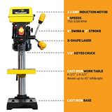 Woodskil 8 Inch Drill Press, 2.3 Amp 5-Speed Bench Drill Press, Bench Top Drilling Machine Woodskil