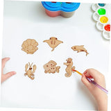 EXCEART 100pcs Marine Animal Wood Chips Mini Animals Natural Wood Slices Wood Earrings Fish Wood Sign Coastal Wood Cutout Unfinished Wood Slice Wood EXCEART