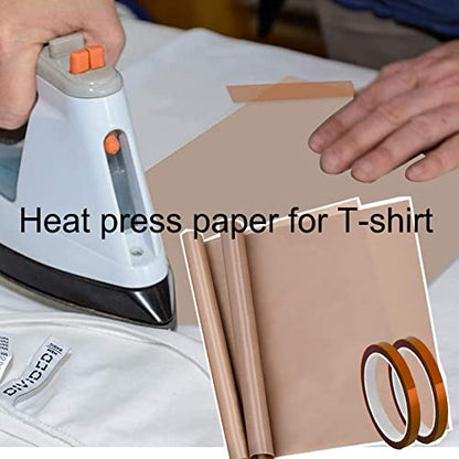 Teflon Sheet for Heat Press T Shirt Teflon Paper Heat Tape for Sublimation Heat Resistant Transfer Tape 1 Set T Shirt Alignment Ruler Guide to Center