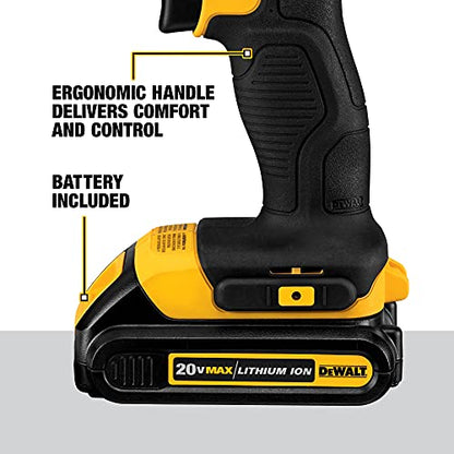 DEWALT 20V Max Cordless Drill / Driver Kit, Compact, 1/2-Inch (DCD771C2), Dewalt Yellow - WoodArtSupply