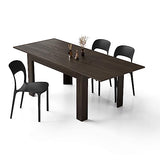 Mobili Fiver, Easy Extendable Dining Table, Dark Walnut, Made in Italy Mobili Fiver