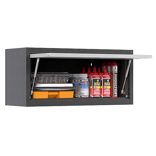 SUXXAN Metal Wall Cabinet with Up-flip Door,Wall-Mounted Locker for Garage Workshop Kitchen（one Cabinet - WoodArtSupply