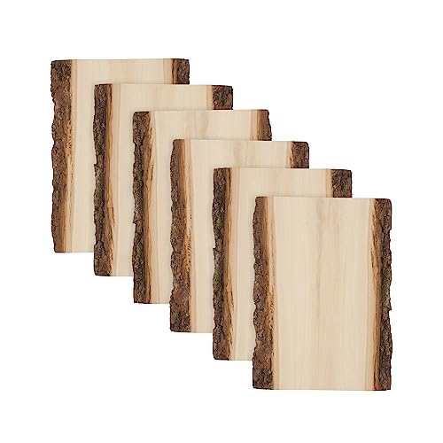 Walnut Hollow Basswood Plank Small with Live Edge Wood (Pack of 6) - for Wood Burning, Home Décor, and Rustic Weddings - WoodArtSupply