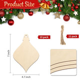 Large Christmas Wooden Ornaments to Paint 10Pcs, DIY Blank Unfinished Bell Wood Cutout Ornament for Crafts Hanging Decorations, Halloween Sophena