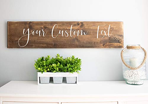 Personalized Text Words, Custom Farmhouse Wall Decor Horizontal Wood Sign Multiple Sizes and Colors Schafer Art Studio