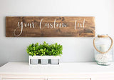 Personalized Text Words, Custom Farmhouse Wall Decor Horizontal Wood Sign Multiple Sizes and Colors Schafer Art Studio