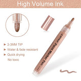 JEFFNIUB Gold,Silver,Rose Gold Paint Pens 6pcs 2mm Medium Tip + Rose Gold Paint Pens 6pcs Fine Tip Acrylic Paint Markers, Bundle for Fabric,Wood, JEFFNIUB