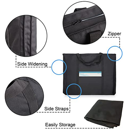 Jjring Dacron Light Weight Art Portfolio Bag, 18 Inches by 24 Inches, Black Carrying Storage Case for Poster, Sketching, and Drawing JJRING