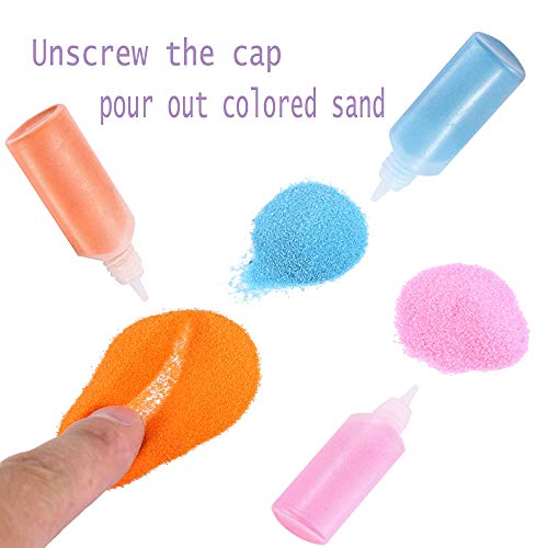 12 PCS Art Sand,1.25oz Bottles DIY Arts and Crafts Kit,Scenic Sand for Kids' Arts & Crafts,Terrarium Sand Play DIY Drawing Sandbox Wedding Sand for Panxxsen