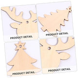 VOSAREA 40pcs Wood Chip Christmas Tree Ornaments Wooden Christmas Ornaments Unfinished Wood Slices Ornaments Wooden Reindeer Cutouts Hanging Decor VOSAREA