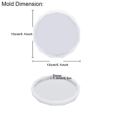 ResinWorld 4 Pack Flower Coaster Molds + 4 Pack Resin Coaster Molds, Diamond Edge Crystal Coaster Molds for Resin Casting ResinWorld