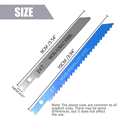 Saihisday 14PCS U-Shank Jigsaw Blades Jig Assortment for Wood Metal Cutting - WoodArtSupply