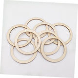SEWACC 50pcs Natural Wood Frame Wood Decor Rustic Decor Bamboo Hoops for Crafts Flat Wreath Form Wooden Circles DIY Craft Decor Ring Dreamcatcher SEWACC
