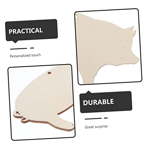 BESTOYARD 10pcs DIY Wooden Pigs Unfinished Wooden Cutouts Wood Blanks Wooden Label Tags Mini Pigs Slice Unfinished Wood Pigs Deer Out Wood Pigs - WoodArtSupply