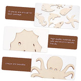 Anneome 28pcs Doodle Marine Wood Chips Unfinished Wood Hanging Wood Ornaments Wood Fish Cutouts Blank Sea Animals Wooden Cutouts Wooden Fish Wooden Anneome