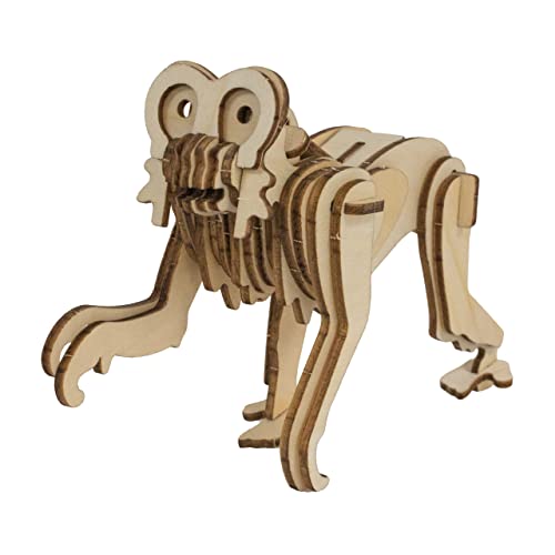 Eco 3D Wooden Puzzle Monkey from Deluxebase. Animal Themed DIY 3D Puzzle Craft Kit. Sustainable Wood Jungle Animal Toys. Perfect Model Building Kits Eco 3D Wooden Puzzle