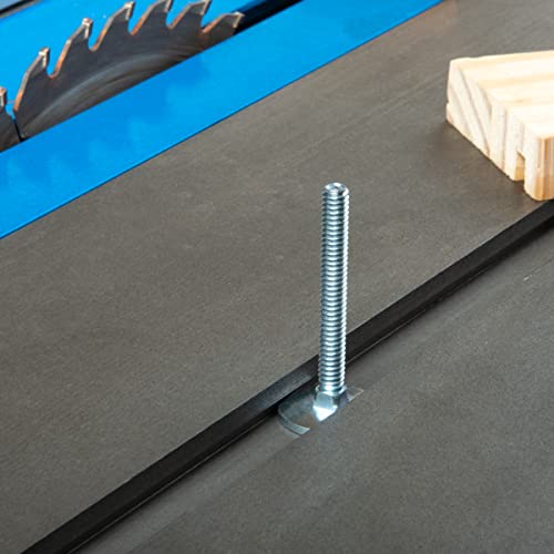POWERTEC 71614 Miter T Locking Bolts, Improved Flange Bolt & T-Bolt Accessory for 3/4" x 3/8" Miter Gauge Slots on Table Saws, Router Table & Unisaw POWERTEC