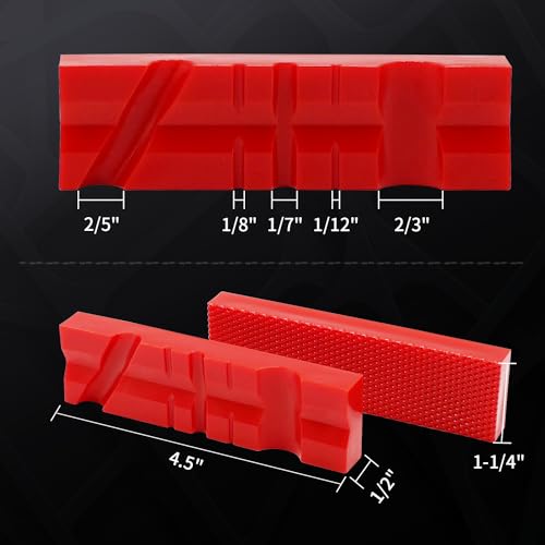 S&F STEAD & FAST Soft Jaws for Bench Vise 4.5", 2 pairs, Strongly Magnetic Vise Jaw Pads, TPU, Multi-groove and Textured Inserts, for Clamping S&F STEAD & FAST
