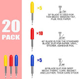 20 Pcs Replacement Blades Compatible with Explore Air 2/Air 3 /Maker/Maker 3 Cutting Machines-includ 5 PCS Fine-Point Blades, 10PCS Standard Blades THANMAO