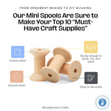 Hourglass Wooden Spools 1-1/8 x 7/8-inch Pack of 500 Birch Wood spools for Crafts and Unfinished Wood Ornaments by Woodpeckers Woodpeckers
