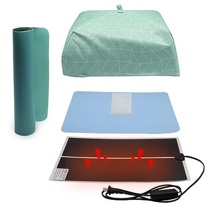Resin Heating Pad Kit with Timer and Lid, Resin Curing Mat, Heat Pad for Silicone Mold, Epoxy Resin Dryer Mat Suitable for Keychain, Jewelry, DIY