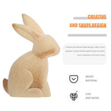 Healifty Natural Unfinished Wooden Rabbit to Paint DIY Easter Wood Decoration Ornament Farmhouse Wood Bunny Figure Embellishment Crafts for Home Healifty