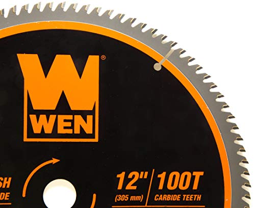 WEN BL1200 12-Inch 100-Tooth Carbide-Tipped Ultra-Fine Finish Professional Woodworking Saw Blade for Miter Saws and Table Saws, Silver WEN