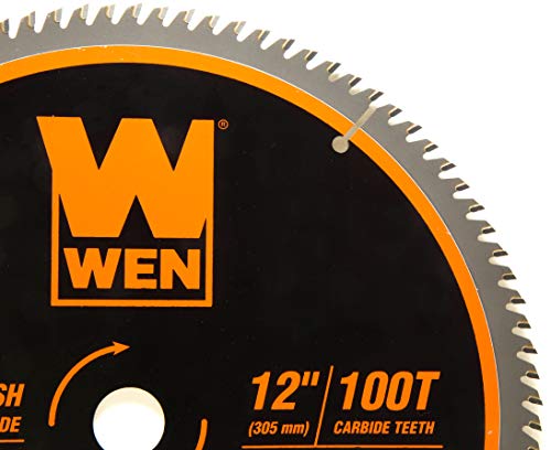 WEN BL1200 12-Inch 100-Tooth Carbide-Tipped Ultra-Fine Finish Professional Woodworking Saw Blade for Miter Saws and Table Saws, Silver