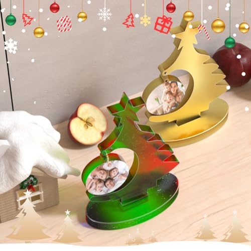 Photo Frame Silicone Mold with 10pcs Chain Accessories Christmas Tree Shaped Epoxy Resin Molds DIY Crafts Photo Decor Casting Tools for Home Table - WoodArtSupply