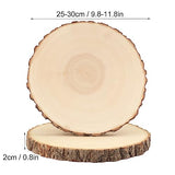 6 PCS 10-12 Inch Natural Wood Slices, Unfinished Paulownia Wood Circles with Barks for Coasters, DIY Crafts, Christmas Rustic Wedding Ornaments and GNIEMCKIN