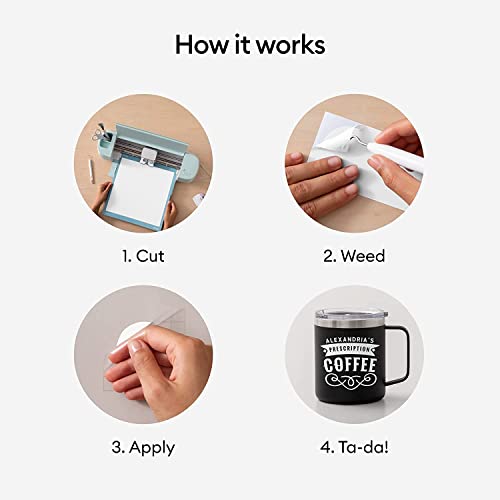 Cricut Smart Vinyl Permanent | White | 0.9 m (3 ft) | Self Adhesive Vinyl Roll | for use with Cricut Explore 3 and Cricut Maker 3 Cricut