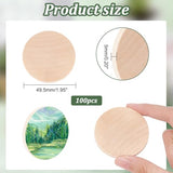 PH PandaHall 100PCS 2 Inch Natural Wood Slices, Unfinished Round Wooden Discs Round Wooden Tokens Wood Coins Wooden Circle Chips Small Blank Wooden PH PandaHall