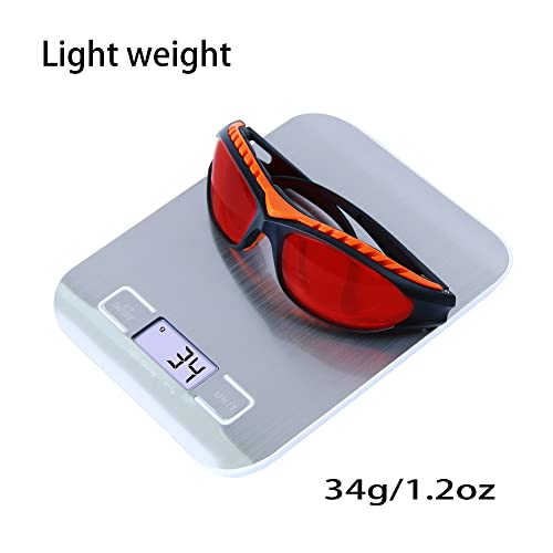 JILERWEAR Professional 180nm-540nm OD 6+ Violet/Blue/Green Laser Safety Glasses for 405nm, 445nm, 450nm,473nm, 532nm Laser Lightweight and Fashion - WoodArtSupply