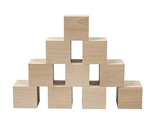 50PCS Blank Wooden Cubes Square Unfinished Wooden Blocks for Crafts and Carving Plain Blank Natural Wood Blocks Puzzle Making Crafts and DIY Projects - WoodArtSupply